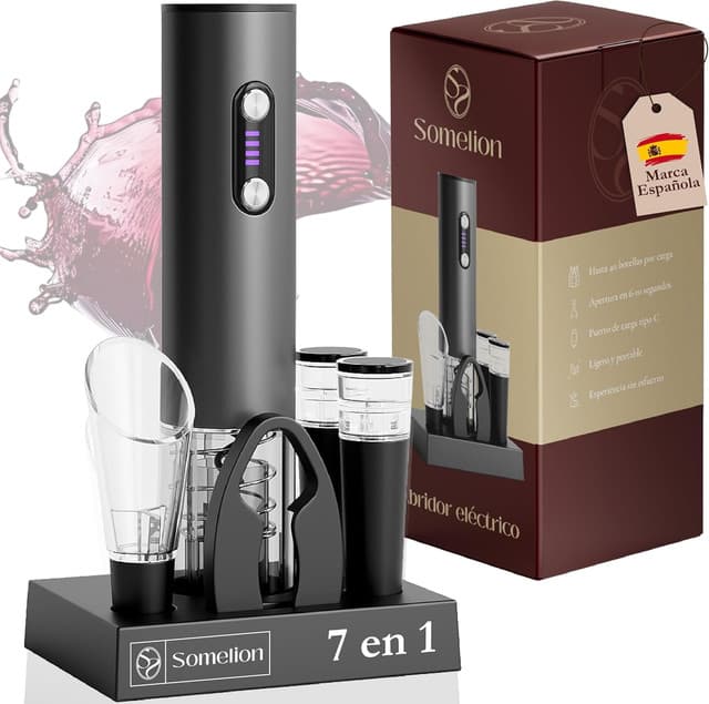 Kit Abridor de Vinho Elétrico com Cortador de Lacre